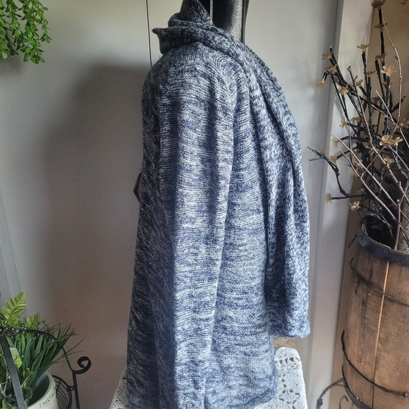 Suzy Shier Heathered Navy Blue Cardigan XL - Picture 4 of 6